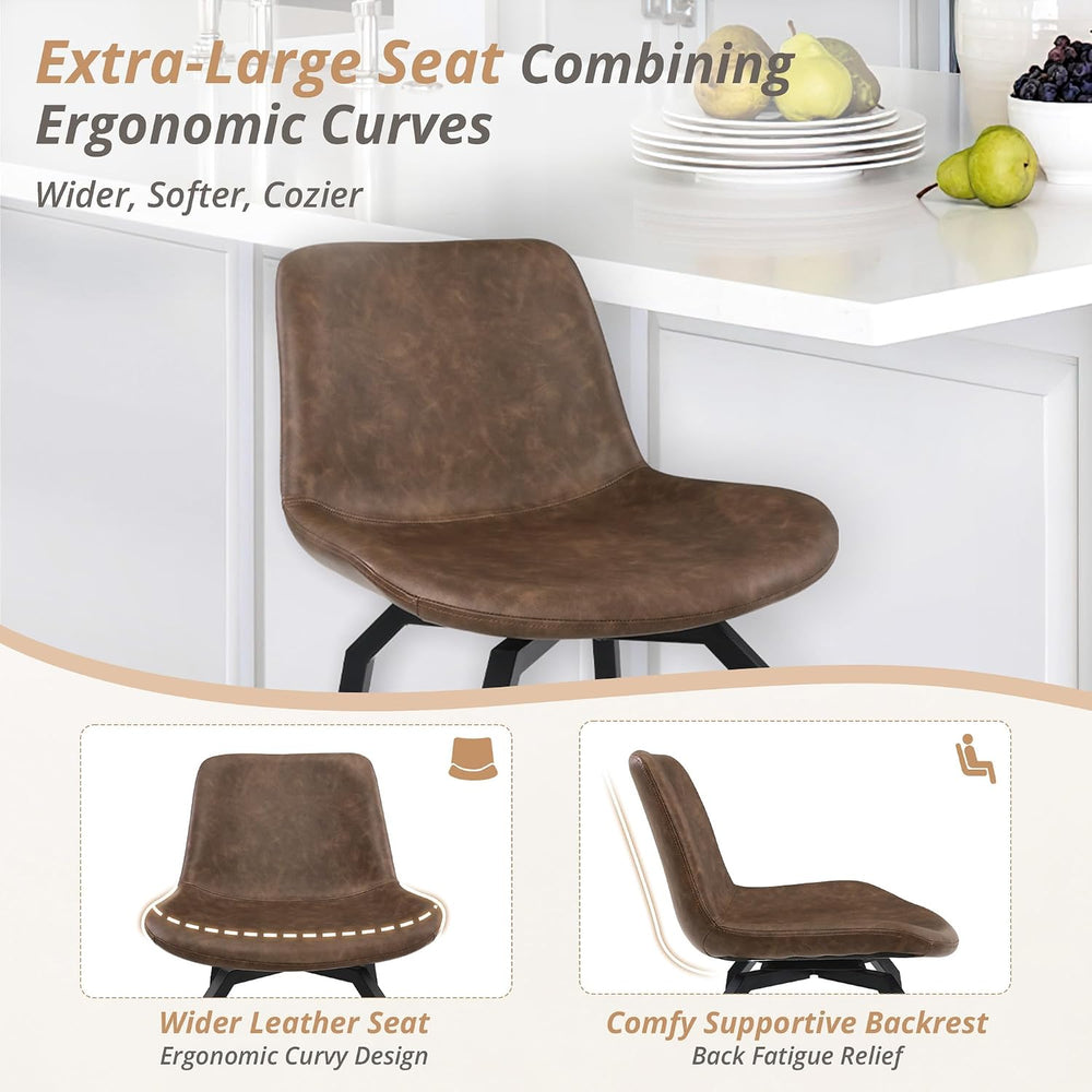 LUE BONA 360° Swivel Bar Stools Set of 3, 26 Inch Counter Height Bar Stools, ...