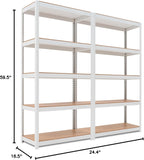 HOMEDANT House 5-Tier Laminated Metal Shelving Unit Adjustable Storage Utility Rack Heavy Duty Shelves Organization Multipurpose Shelf Kitchen Garage Pantry Closet 2Pack