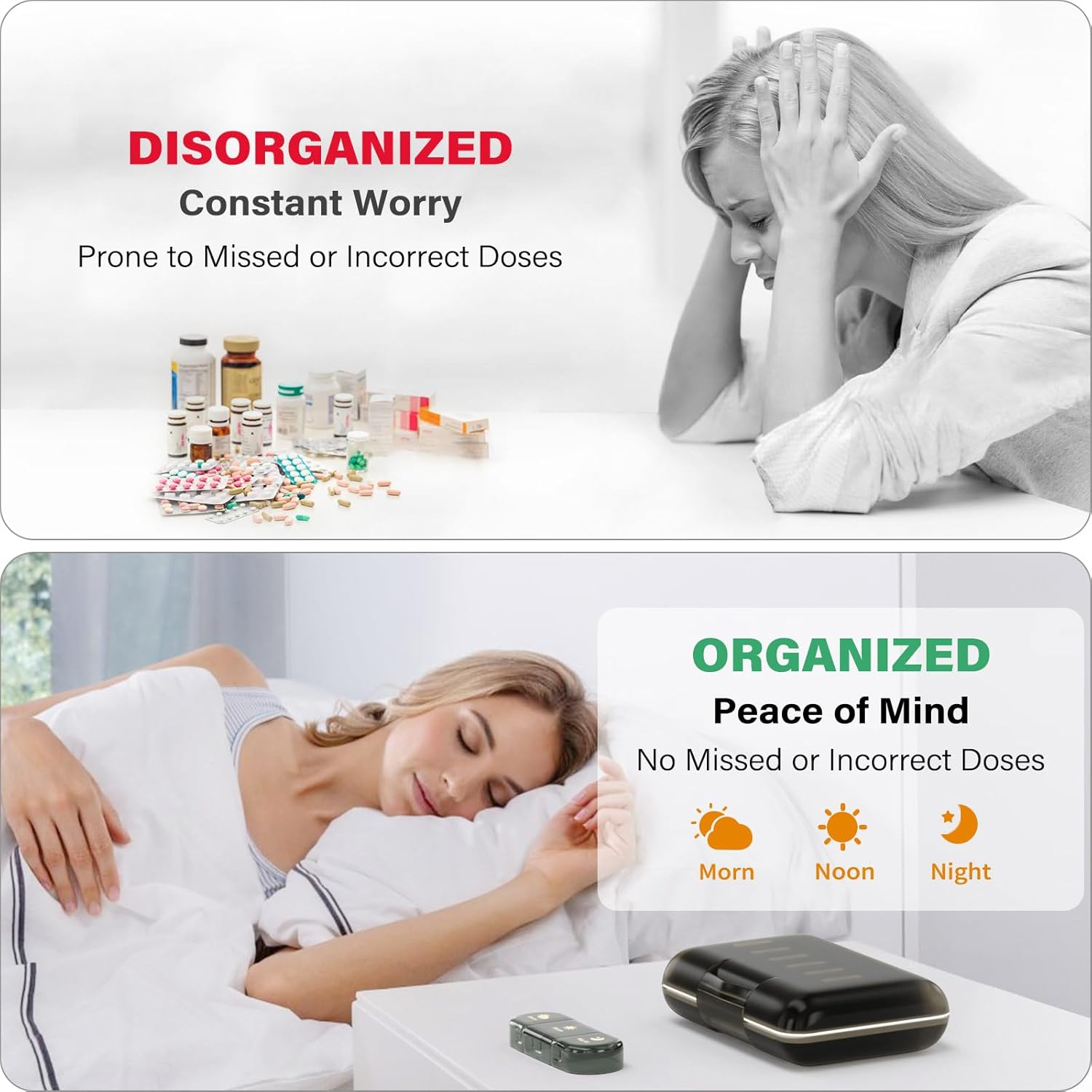 Weekly Pill Organizer 3X a Day, 7 Day Pill Box 3 Times, Portable for Travel Pill Case for Pills/Vitamin/Fish Oil/Medication/Supplements (3x7 Black)