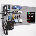 Slatwall Panels Garage Slat Wall Storage Systems 4'x 8', Slat Wall Paneling Garage Wall Organizer, Grey Slat Board PVC Wall Panels Slatwall Displays Garage Tool Organizer Wall Mount Ladder Bike Rack