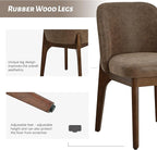 VKNOW Modern Dining Chairs Set of 2, Faux Leather Kitchen Chairs with Wood Legs, Upholstered Side Chair for Kitchen Dining Room, Dark Brown