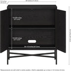 Henn&Hart Brighton Accent Cabinet, 28" Wide(15" D x 28" W x 32" H), Black