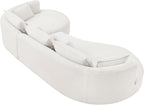 KEVINSPACE 128.15" Sofa Couch Modern Curved Cloud Round Sectional Couches Comfy with Pillows Luxury Chaise L Shape Upholstery for Living Room Apartment White Right Hand Facing