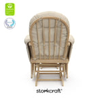 Storkcraft Premium Hoop Glider & Ottoman (Natural/Beige) — GREENGUARD Gold Certified Nursery Glider, Solid Wood Craftsmanship, Smooth-Gliding Nursery Chair and Ottoman, Award-Winning