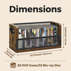 DVD Bluray Storage Rack 3-Pack with Handles, Holds 28 DVD or 32 Blu-ray Cases per Rack | Portable DVD Case Holder for Desktop, Closet, Video Games, Books & Movies