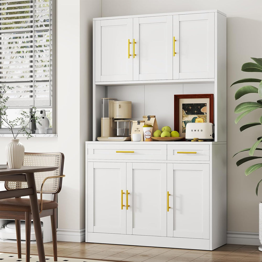 71" Metal Large Pantry Storage Cabinet with Adjustable Shelves,Kitchen P...