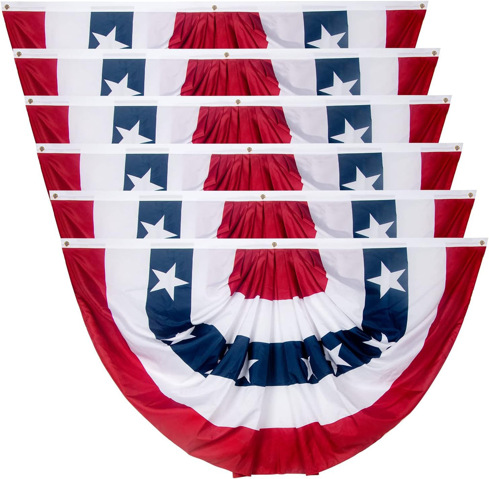3x6 Ft USA Pleated Fan Flag, American US Flag Bunting for Outside, Patriotic ...