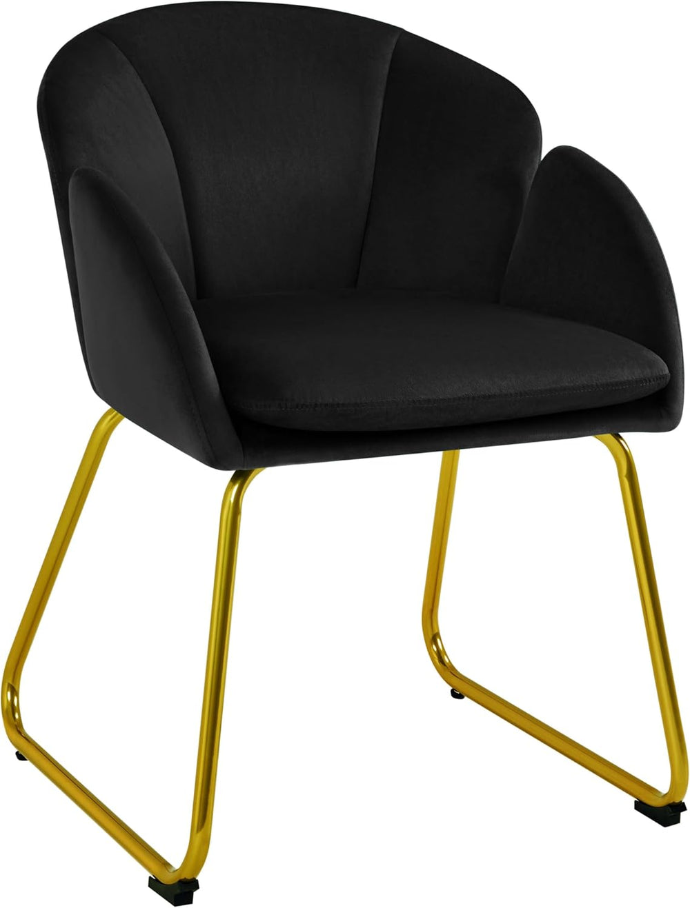 Yaheetech Flower Shape Vanity Chair with Petal Armrests, Black