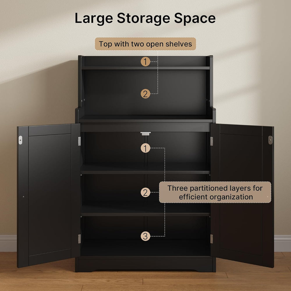 Gizoon Small Bathroom Storage Cabinet, Freestanding Organizer with 2 Doors, 2...