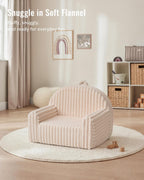 Blissful Diary Kids Chair, Soft Kids Armchair, Comfortable Kids Couch Sofa for Reading Playing, Kids Furniture for Boys and Girls Gift,Cream White