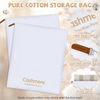4 Pack Cashmere Sweater Storage Bags, Large Breathable Washable Pure Cotton Zipper Pouch Organizers Covers Bags for Cashmere Wool Sweaters Clothing Saree Storage Protection, 17 x 14 inch
