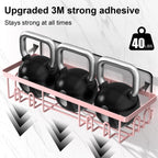2025 New Adhesive Shower Caddy, Shower Shelves with 16 Hooks, Pink 2 Pack