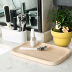 Marble Vanity Tray for Dresser Organizer, Travertine Bathroom Tray Countertop, Beige Decorative Serving Trays, Kitchen Sink Storage, Jewelry & Perfume Holder(Travertino Romano)