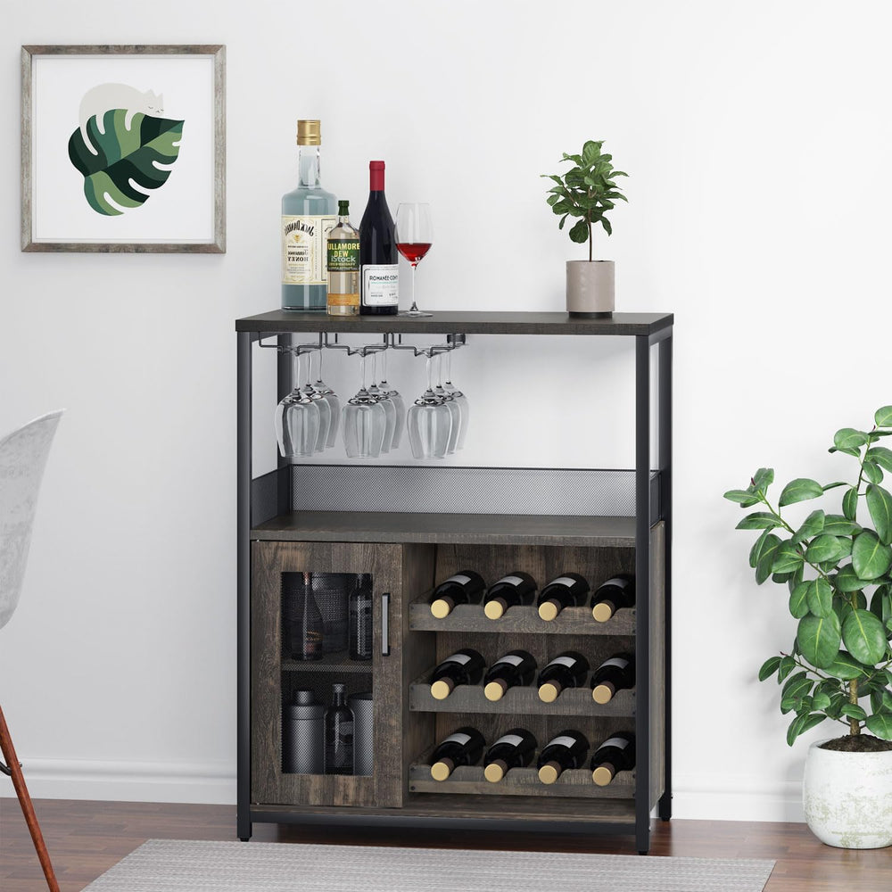 GAOMON Coffee Wine Bar Cabinet with Storage and Detachable Rack