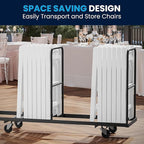 Flash Furniture Hercules Series Folding Chairs for Weddings and Formal Events, Stackable Commercial Event Seats with 1,000-lb. Static Weight Capacity, Set of 2, White
