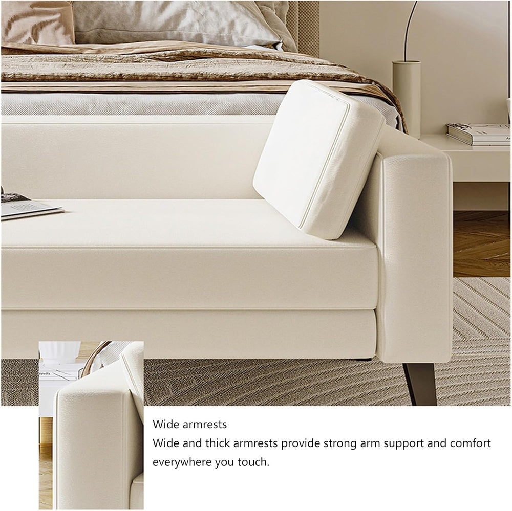 Modern Cloth Bedroom Bench for End of Bed, Modern Upholstered Ottoman Long En...