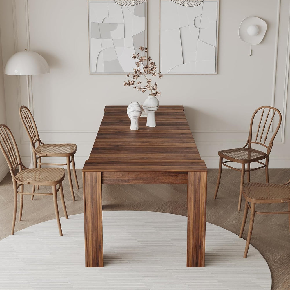 20"-118" Extendable Dining Table for 2-12 People, Modern Modular Ex...