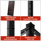 35" W Father&I Industrial Heavy-Dudy Garage Shelving Units/Systems: Metal 5-T Storage Shelves Adjustable for Basement/Closet/Tote/Kitchen/Pantry Organization, 72" H*35" W *15.7" D, Black