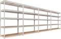 HOMEDANT 5 Tier Storage Shelves Adjustable Laminated Boltless Garage Metal Shelving Unit Heavy Duty Utility Rack Shelf Warehouse Pantry Closet Kitchen (4, (L) 48.1" W, White)