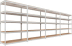 HOMEDANT 5 Tier Storage Shelves Adjustable Laminated Boltless Garage Metal Shelving Unit Heavy Duty Utility Rack Shelf Warehouse Pantry Closet Kitchen (4, (L) 48.1" W, White)