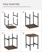 VASAGLE Bar Table, Small Kitchen Dining Table, High Top Pub Table, Bar Height Cocktail Table for Living Room Party, Sturdy Metal, 23.6 x 23.6 x 35.4 Inches for Narrow Spaces, Rustic Brown and Black