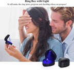 Luxury LED Lighted Ring Box - Heart Shaped Elegant Starry Sky Ring Case for Wedding Rings, Perfect for Engagement, Proposal, Anniversary, Ceremony, and Gift Giving