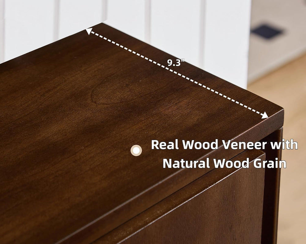 Real Walnut Veneer Sideboard Buffet,Narrow Entryway Storage Cabinet
