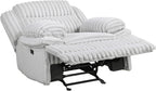 Lexicon Manual Glider Recliner Chair, Corduroy Manual Tab Pull Reclining Chair with Pillow Top Arms, Plush Cushions, Cozy Theater-Style Accent for Living Room/Bedroom, Easy Assembly, Gray