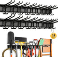 ELEAD 18-Pairs Heavy Duty Garage Tool Organizer Wall Mount Hooks, 96 Inches 1460 lbs Garden Tool Organizer with Adjustable Hooks for Garden, Yard, and Shed