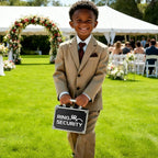 Wedding Ring Security Box for Young Boys, Portable Buckle Closured Security Briefcase with Padded Pillow Lining, Ring Bearer Gifts for Ceremony Proposal 7.9 x 5.5 x 3.5 inch (7pcs Set)
