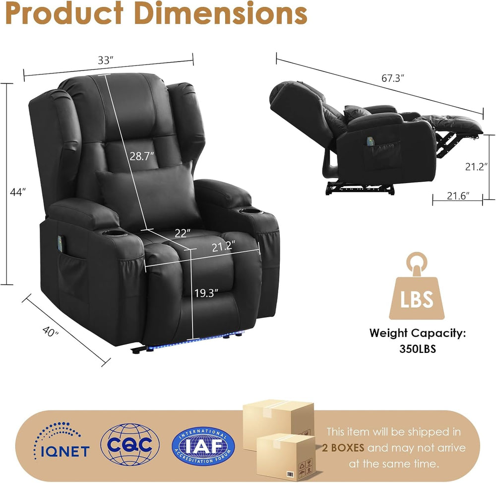 SAMERY Power Recliner Chair, Electric Wall Hugger Recliner Chair Reclining So...