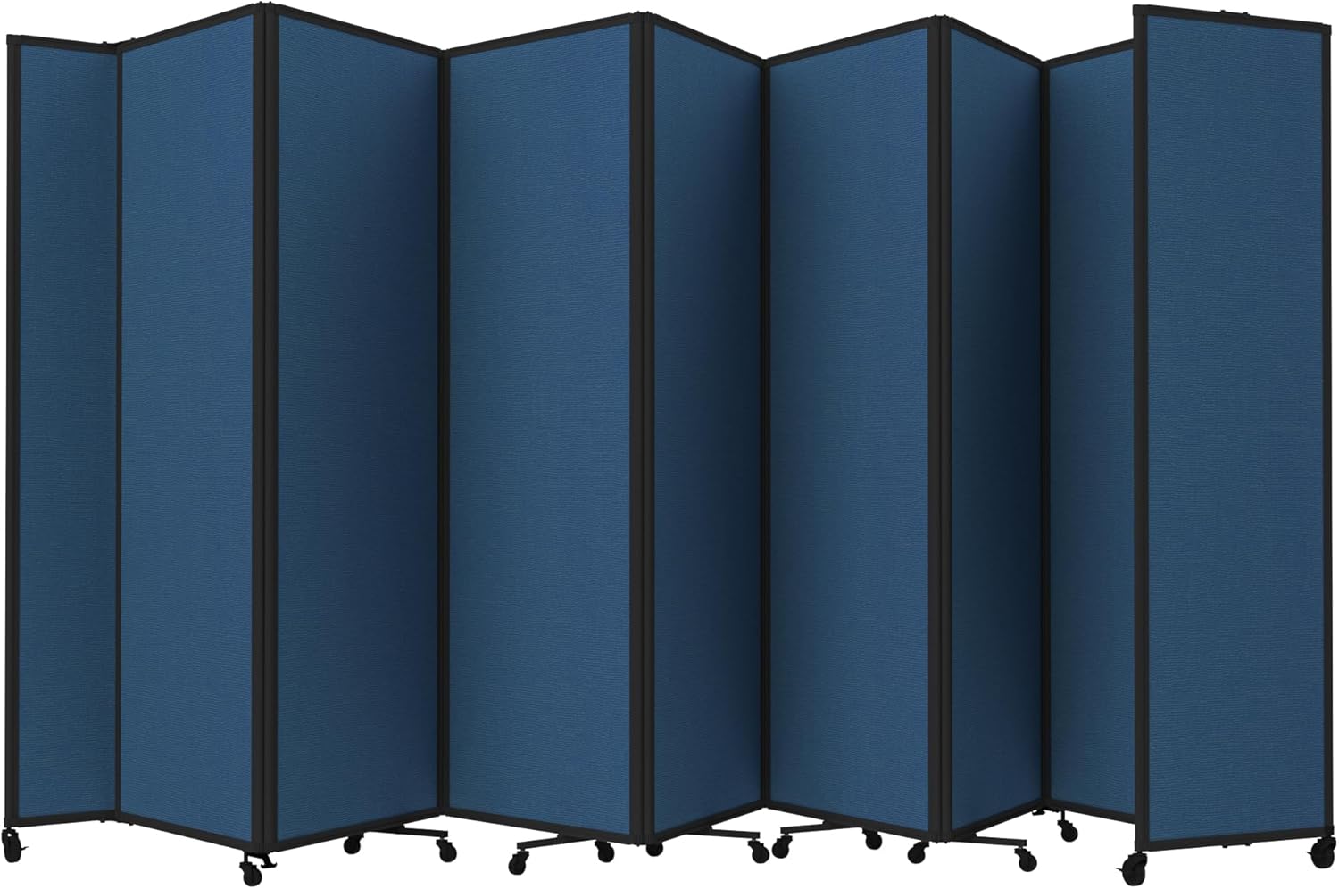 Versare Room Divider 360 Portable Wall Partition | Folding Panels | Large Freestanding Divider | Locking Wheels | Temporary Room Separator