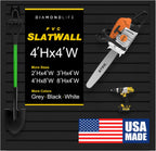 DLDIRECT 48" X 48" - Slatwall Panel Garage Organizer: Heavy Duty Wall Mounted PVC Rack, Interlocking Slat Paneling for Garage Storage, Slotwall Board, Shelves System