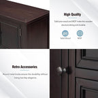 Merax Wood Farmhouse Buffet Table with Storage Shelf, 2 Drawers and Cabinets Buffet Coffee Bar Cabinet for Living Room Dinning Room Kitchen, Espresso