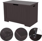 VASAGLE Storage Chest, 29.9 Inches Width Storage Bench, Entryway Bench with 2 Safety Hinges, Shoe Bench, Farmhouse Style, for Entryway, Bedroom, Living Room, Espresso Brown ULHS11BR.