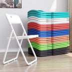 Plastic Folding Chair, Indoor Outdoor Portable Stackable Commercial Seat with Steel Frame 200lb.(Orange)