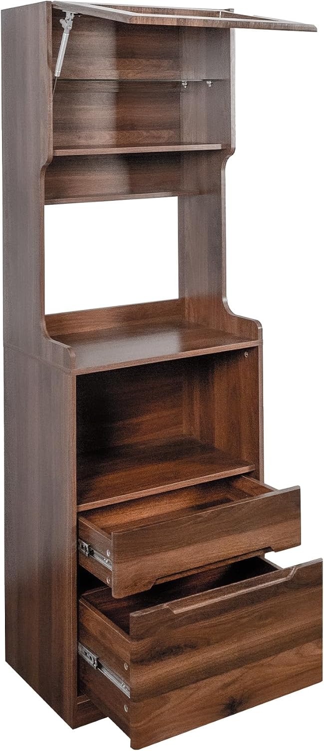 Kitchen Pantry Hutch Cabinet, Farmhouse Kitchen Hutch Buffet Cabinet with 2 D...