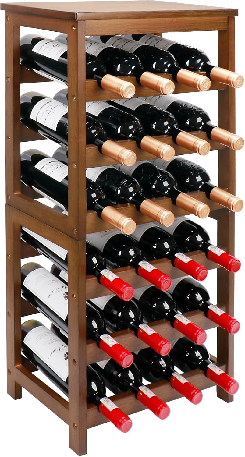Wine Rack Freestanding Floor, 6-Tier Display Wine Storage Shelf | Holds 24 Bo...