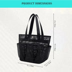 1Pcs Horse Grooming Bag Durable Horse Tool Bag with Pet Grooming Organizer for Horses, Dogs, and Other Pets (Black)