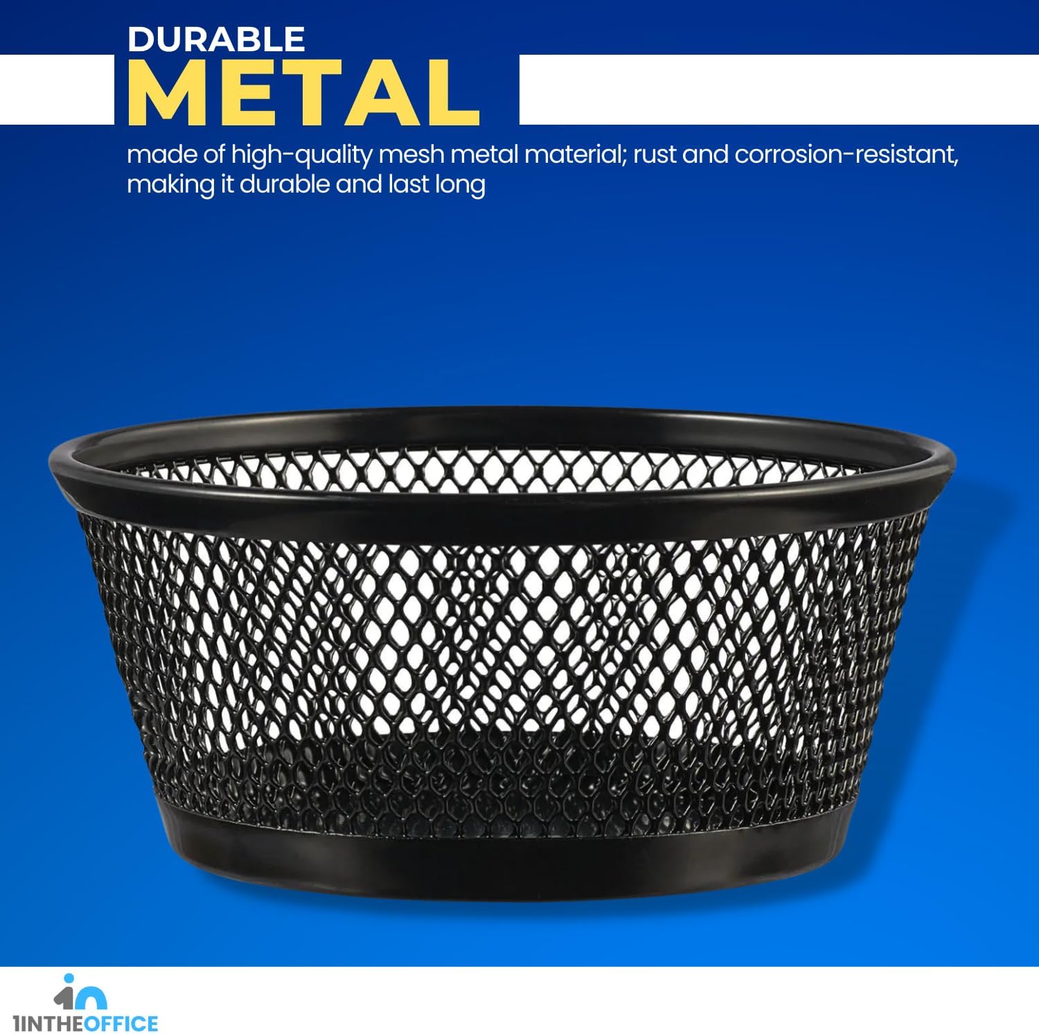 1InTheOffice Mesh Paper Clip Holder for Desk, Paperclip Holder, 2 Pack