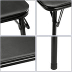 VECELO 5-Piece Folding Card Table Square and Chair Set with Collapsible Legs & Vinyl Upholstery,Portable for Indoor & Outdoor, Black & Dark Grey