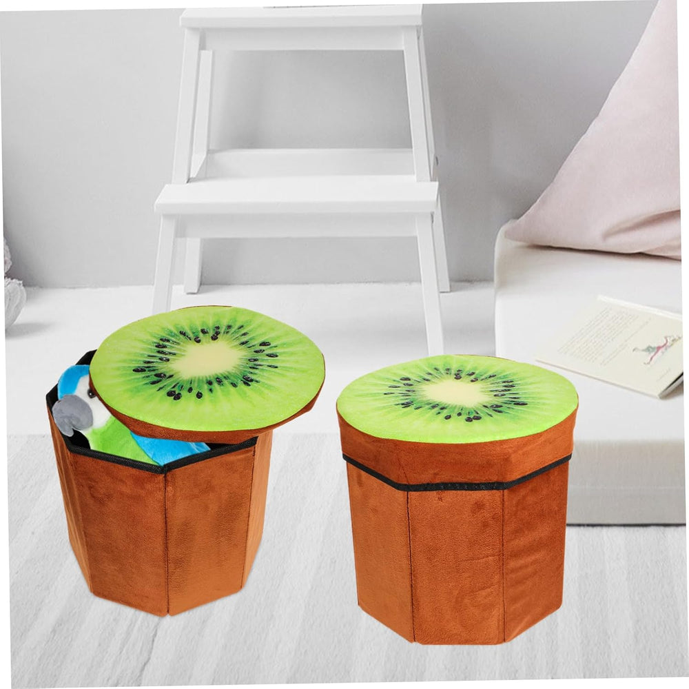 COLLBATH Fruit Stool Box Storage Folding Seat for Living Room Bedroom Boys an...