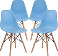 Furmax Modern Style Dining Chair Mid Century Modern DSW Chair, Shell Lounge Plastic Chair for Kitchen, Dining, Bedroom, Living Room Side Chairs Set of 4
