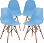 Furmax Modern Style Dining Chair Mid Century Modern DSW Chair, Shell Lounge Plastic Chair for Kitchen, Dining, Bedroom, Living Room Side Chairs Set of 4