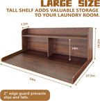 Royxen 2-Tier Washer Dryer Countertop,19.5" H Wood Washer and Dryer Topper with Shelf,Laundry Countertop Over Washer and Dryer, Universal Fit for Laundry Room Organization (Walunt, 54" WX27.5 D)