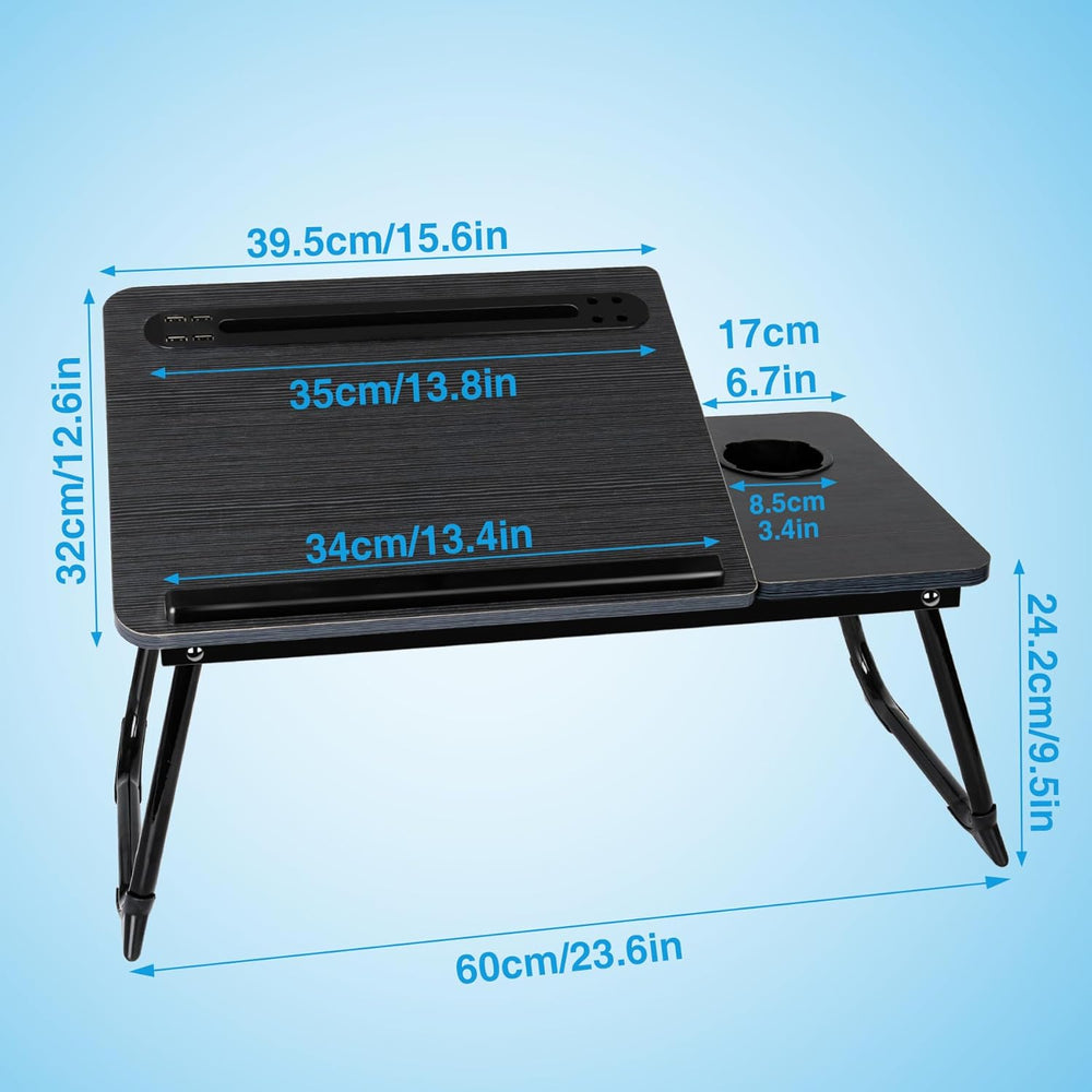 Laptop Bed Desk, Adjustable Lap Desk, Small Laptop Table with USB Charge Port...