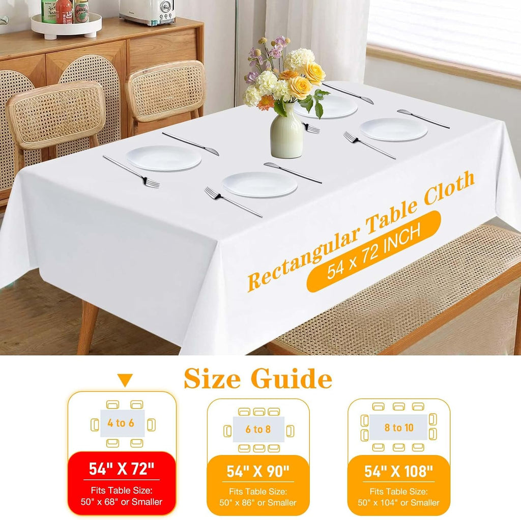 Table Pad Protector with Flannel Backing Cut to Fit Waterproof Heat Resistant Heavy-Duty Reusable Table Cloth 54" x 72" Rectangle Vinyl Table Padding Under Tablecloth