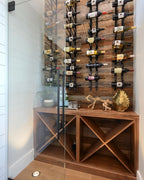 Ultra Wine Racks Wall Mounted Label-Out Wine Racks (4 Foot 2 Deep, Matte Black, 24 Wine Bottles) - Modern Metal Wine Storage, Modular Design for Home Bar, Kitchen, Dining Rooms, & Wine Cellars
