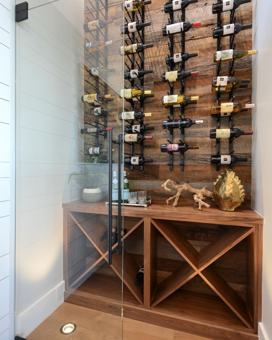 Ultra Wine Racks Wall Mounted Label-Out Wine Racks (3 Foot 2 Deep, Matte Black, 18 Wine Bottles) - Modern Metal Wine Storage, Modular Design for Home Bar, Kitchen, Dining Rooms, & Wine Cellars