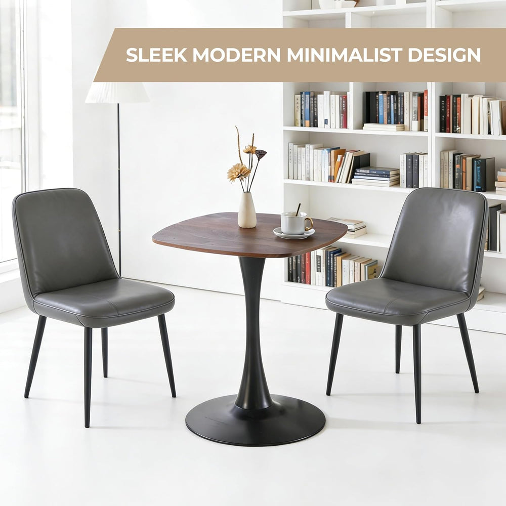 24" Square Tulip Dining Table for 2-4, Modern Kitchen Table with Pedesta...